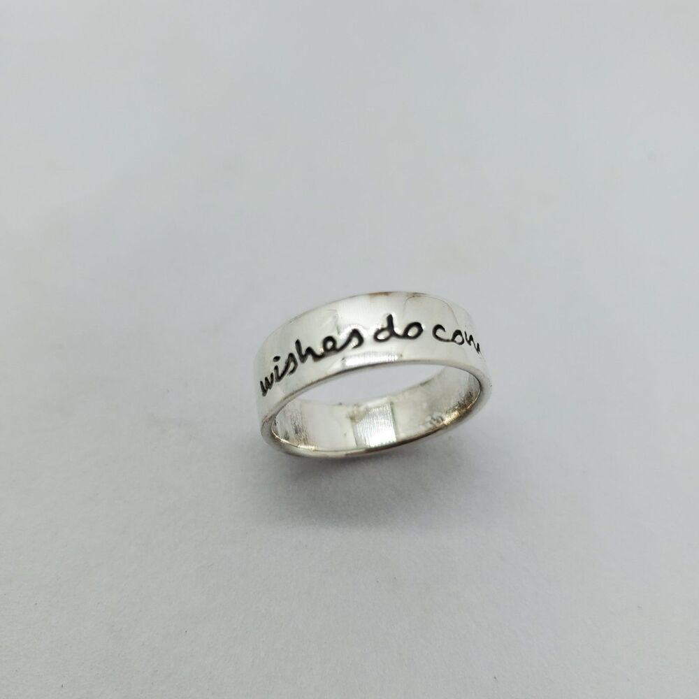 Size 7.5 Sterling Silver "Wishes do come true" Ring 925